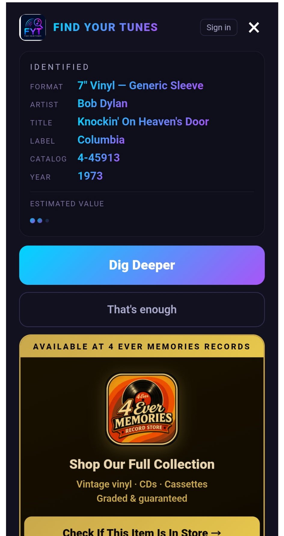 Identify any record instantly